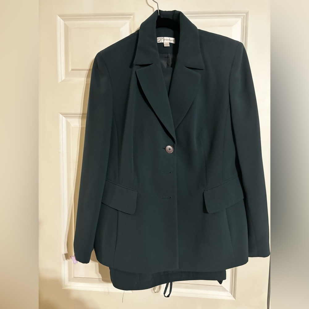Dress Barn Hunter Green ladies size 16 suit jacket & size 16 pants like new